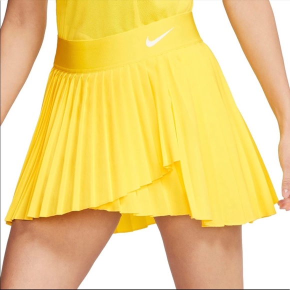 Nike Court Victory Skirt Yellow Pleated